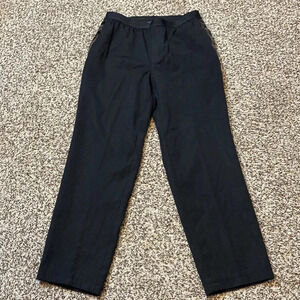 Helmut Lang 100% Wool Crop Black Pants with Side Tape Detailing